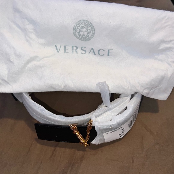 VERSACE VIRTUS LEATHER BELT - Picture 5 of 5